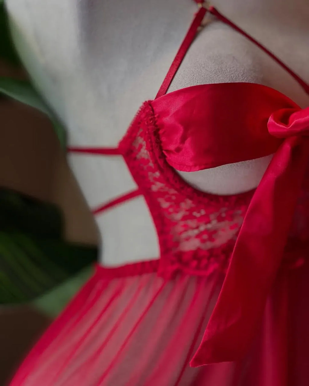 Bow Style Front Open Lingerie Set