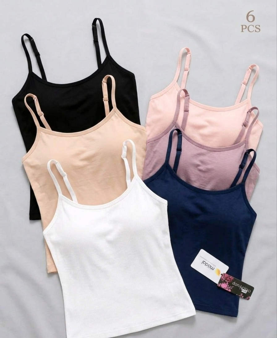 Women Solid Color Camisole With Padded Bust, Casual Tank Top