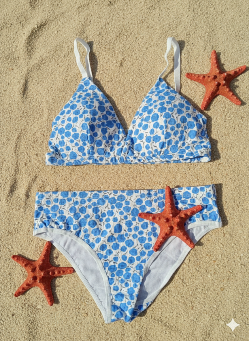 Ladies important mini Summer bikini style lite padded floral set (free size  32 to 34)