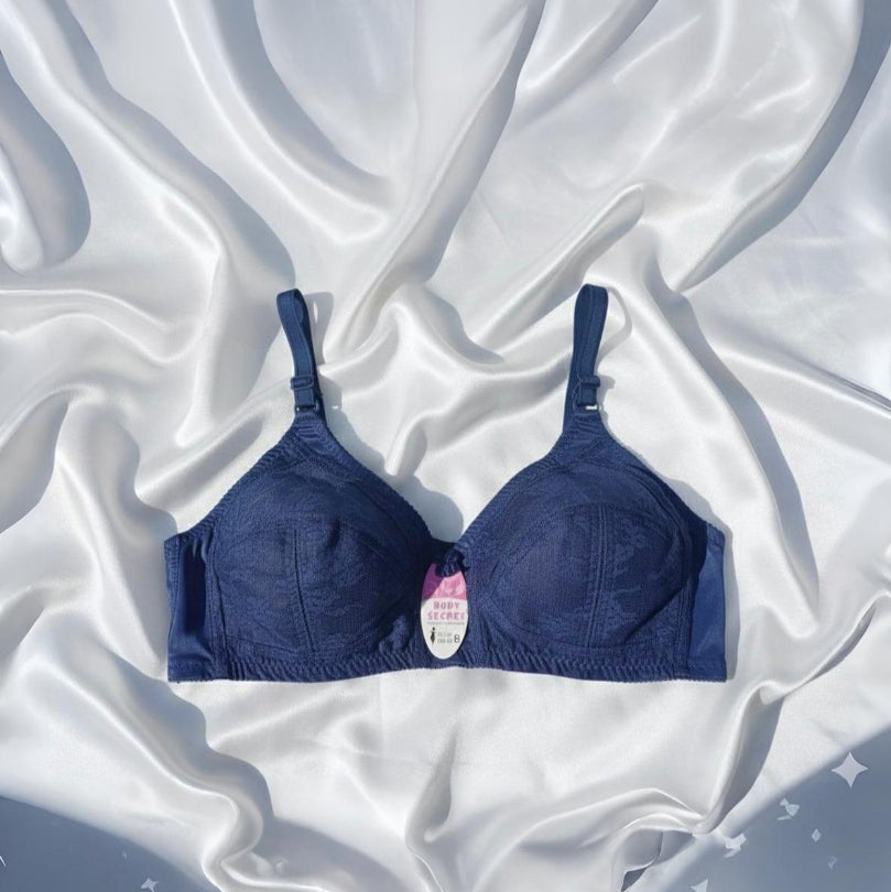 Premium Blue Net Lacy Bra (Non Padded - Non Wired Bra)
