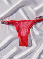 Red Intimate Love Secret Leather Bra & Underwear Set