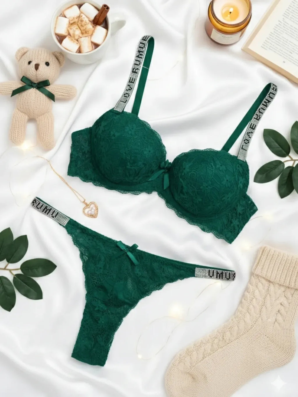 Love Rumu Lace Padded Lingerie Set