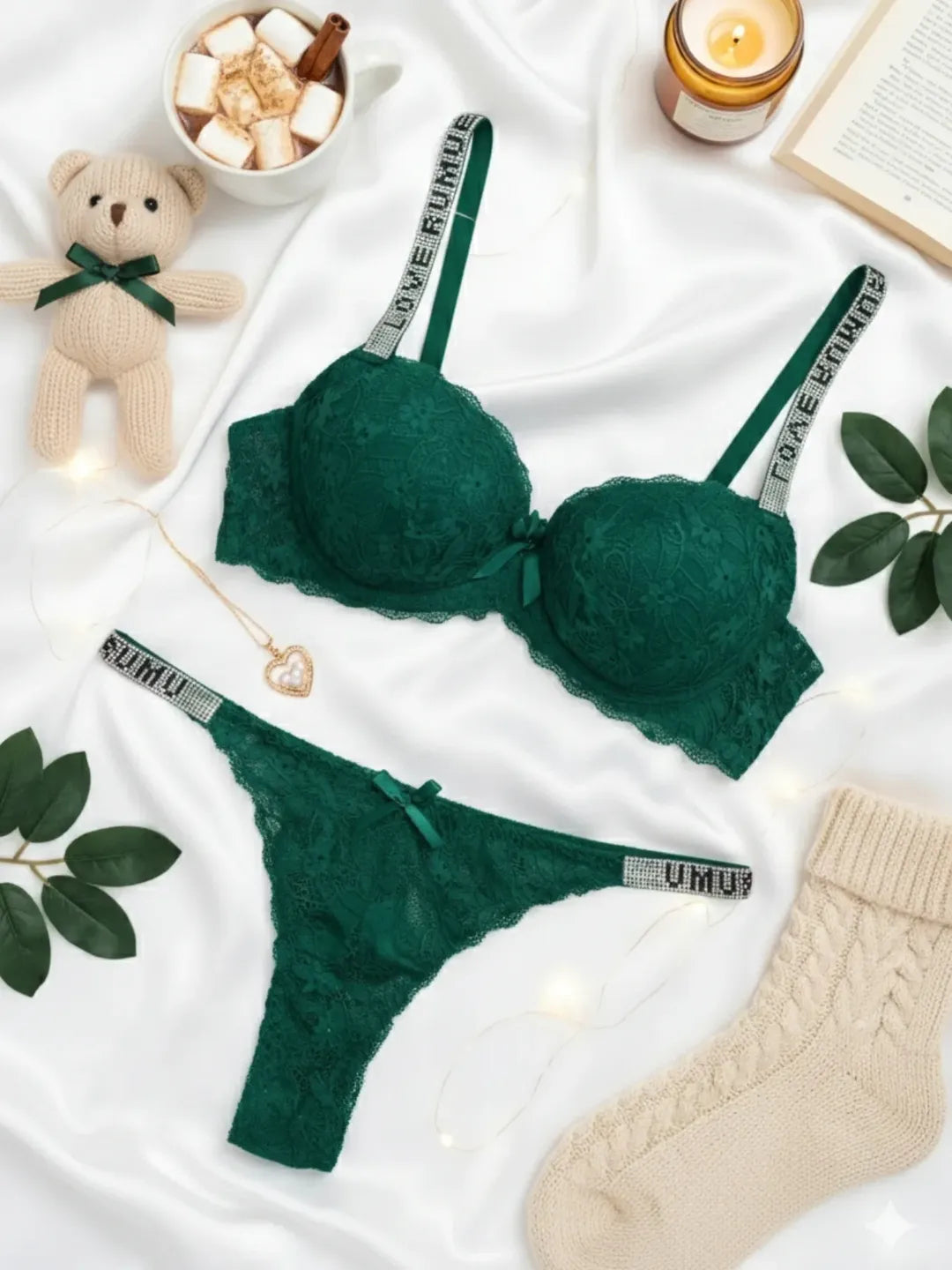 Love Rumu Lace Padded Lingerie Set