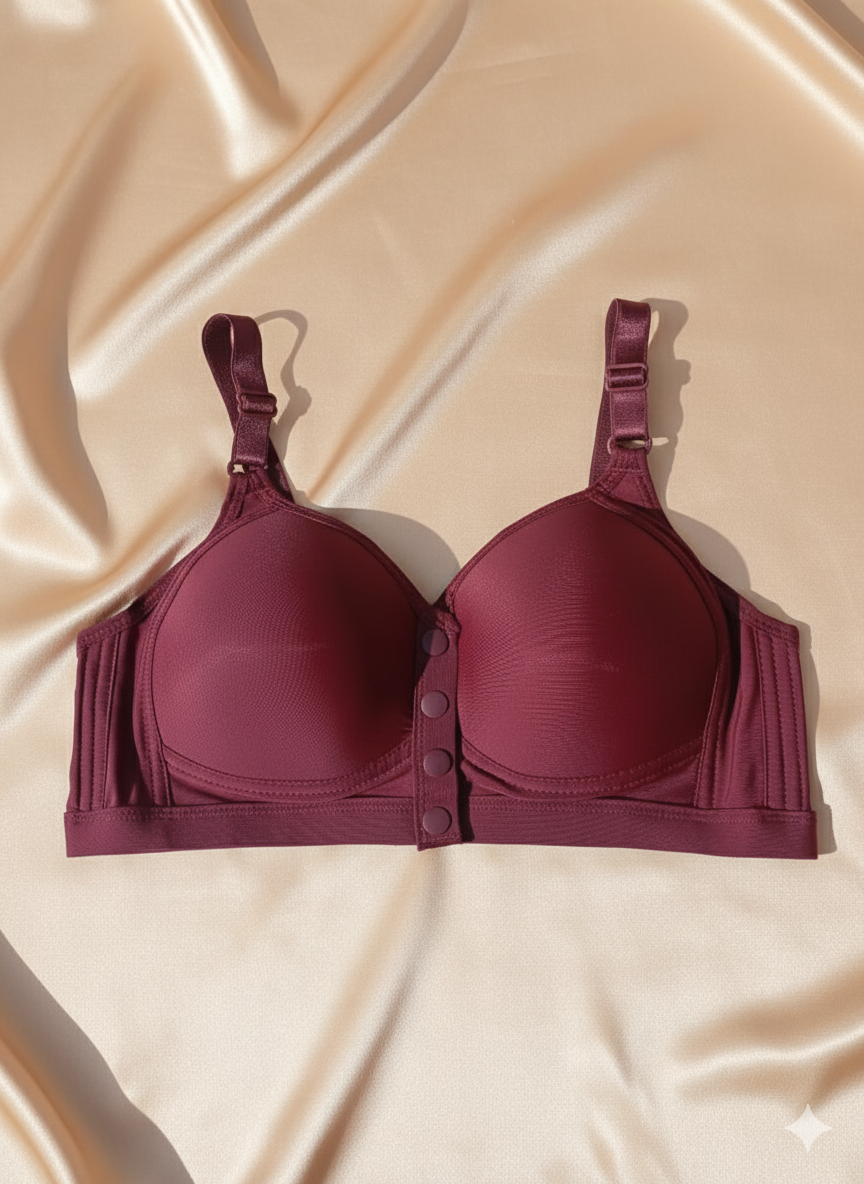 Front open buttoned padded bra for maternity (easy to breastfeed) adjustable  straps. Anti sagging