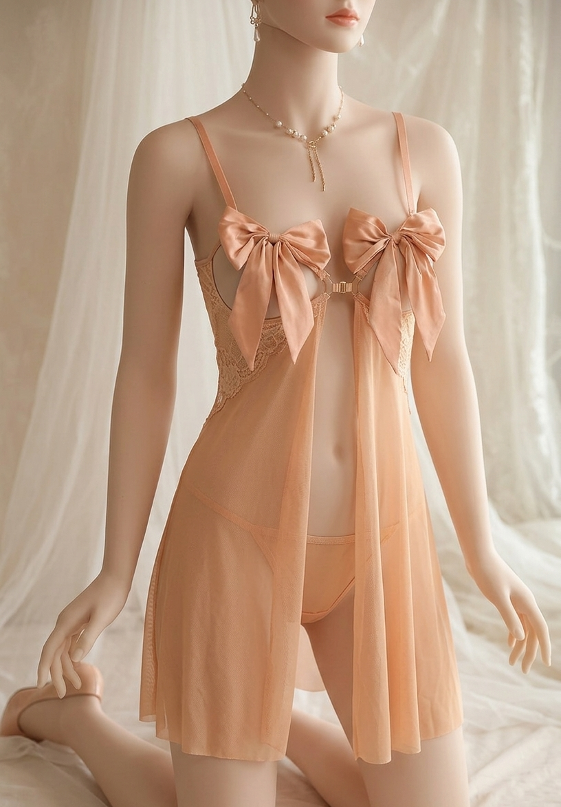 2 PC Bow Style Wedding Nighty Set