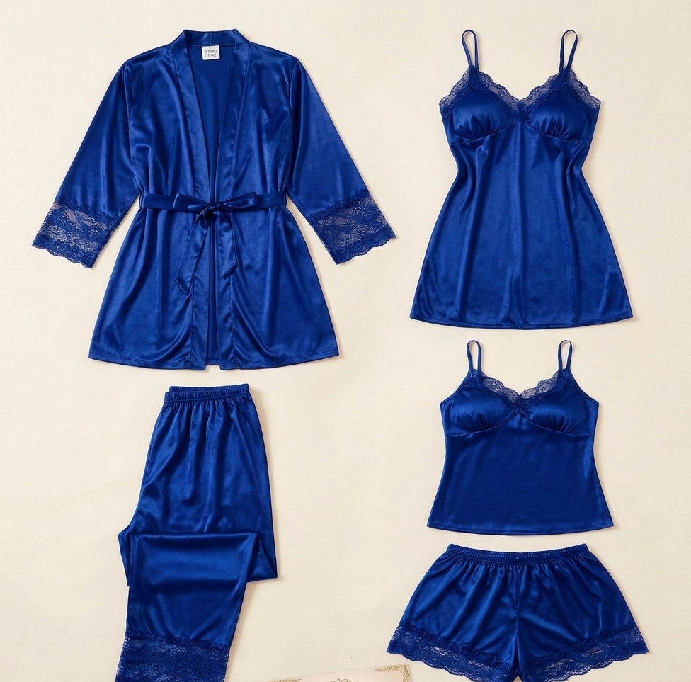 5 pcs premium china silk Lingerie Set for bridal wear