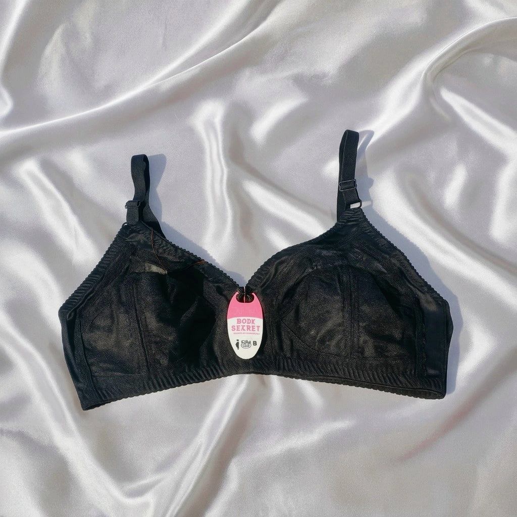 Premium Black Net Lacy Bra (Non Padded - Non Wired Bra)