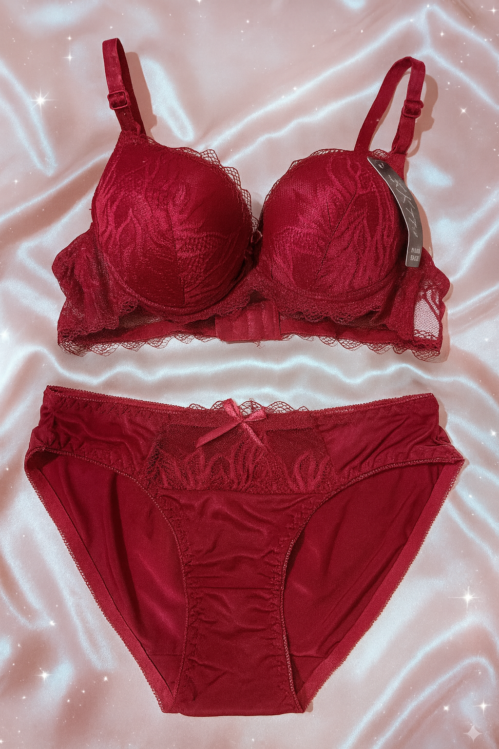 Malai fabric lace Wired  Padded Lingerie Set