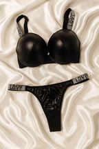 Red Intimate Love Secret Leather Bra & Underwear Set