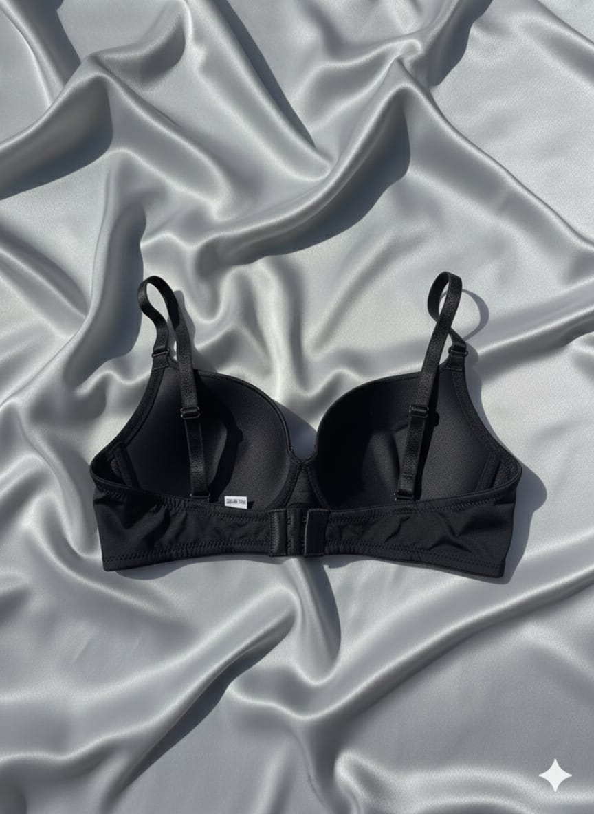 Premium Black Half Cup Push Up Double Padded Bra