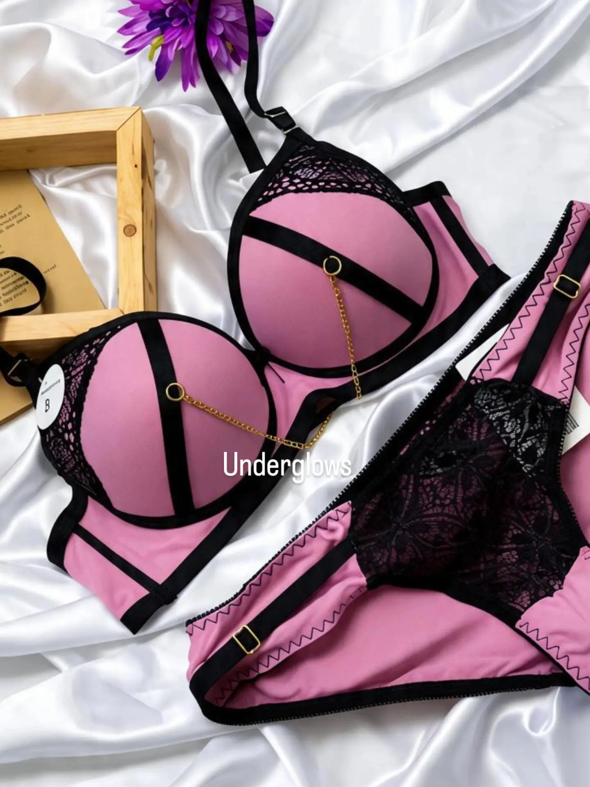 Premium Padded, Chained Bra & Panty