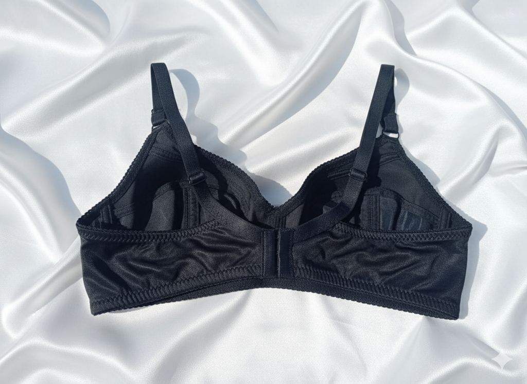 Premium Black Net Lacy Bra (Non Padded - Non Wired Bra)