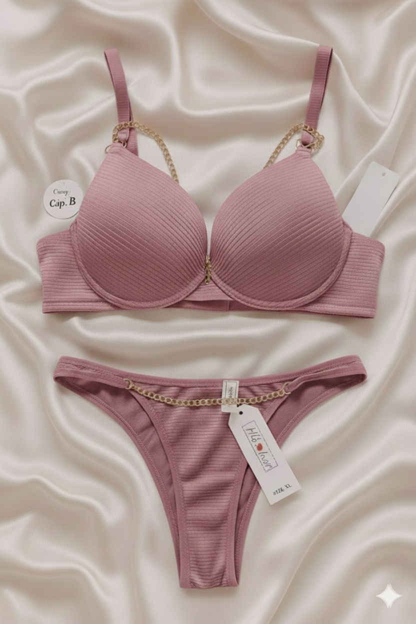 Deep Chain Bra Thong Set