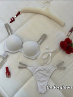 Elegant Wear Double Straps Bra Panty Set