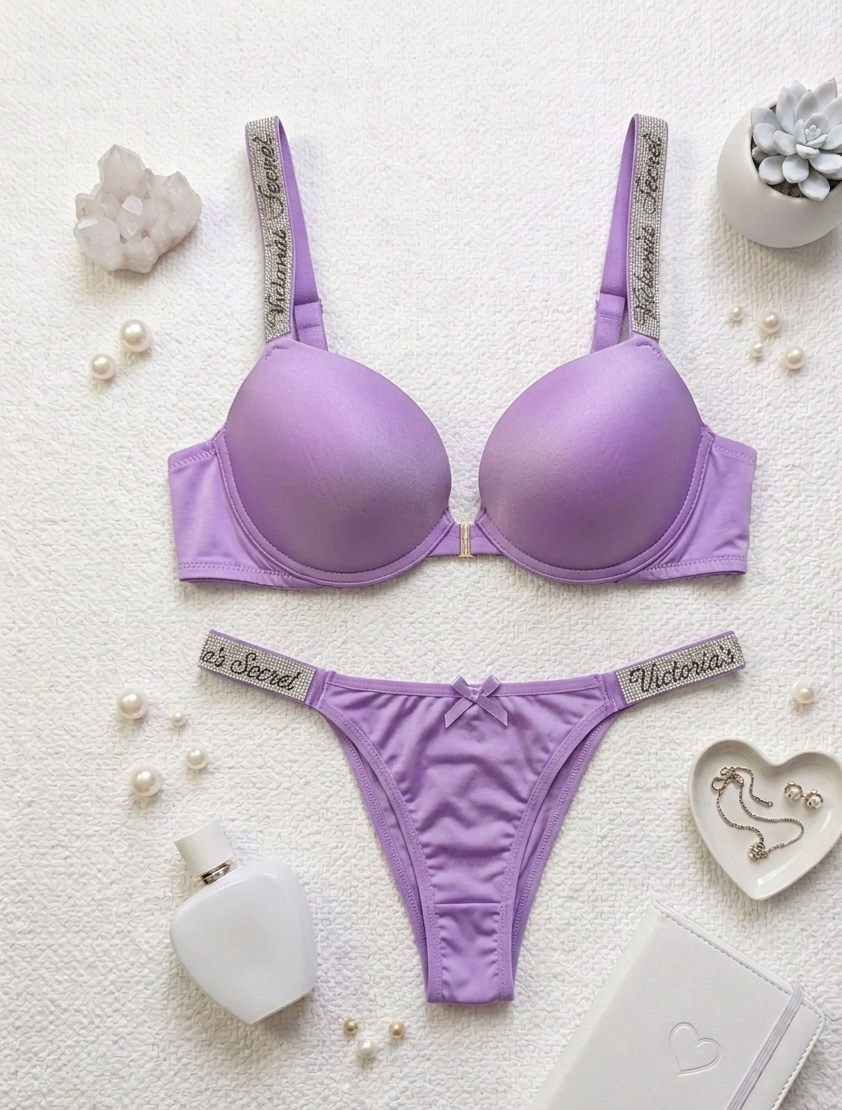Victoria Secret Plain Pushup Bra & Panty Set