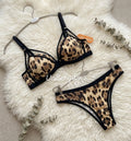 Luxury Leopard Print Padded Bra Panty Set